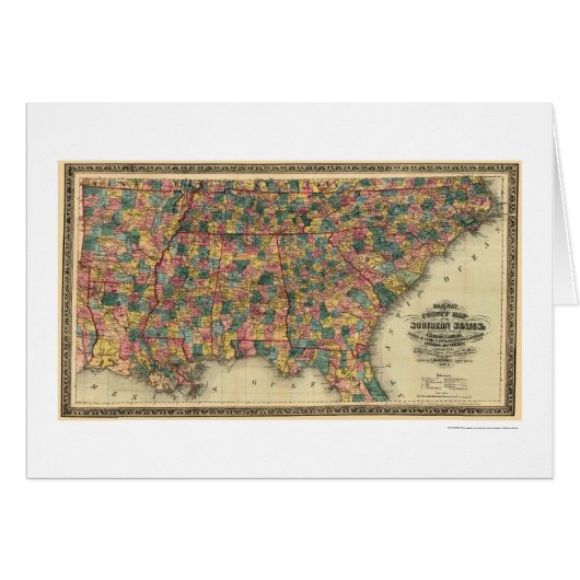 Southern States Railroad Map 1864 (Front Horizontal)