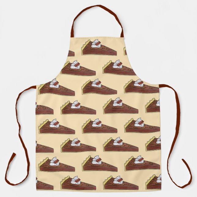 Southern Style Pecan Pie Slice American Dessert Apron (Front)