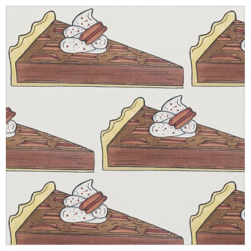 Southern Style Pecan Pie Slice American Dessert Fabric