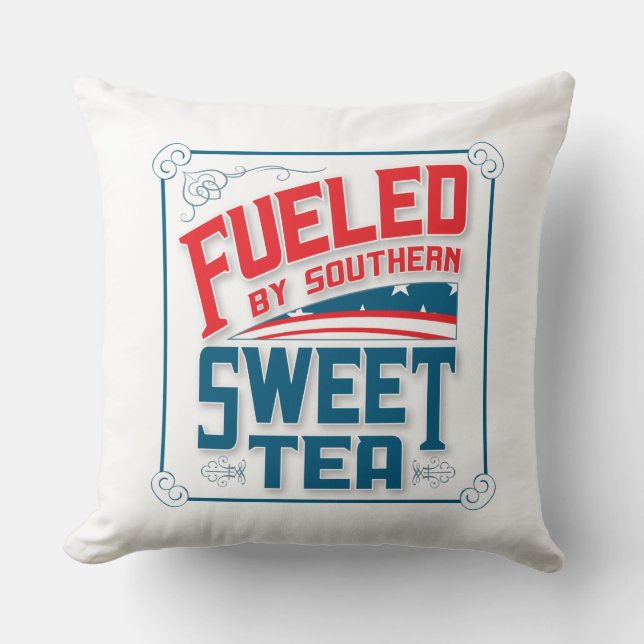 Southern Sweet Tea Designer Throw Pillow (Front)