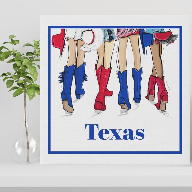 Southern Texas Game Day Tailgate | Cowboy Boots  Faux Canvas Print (Creator Uploaded)