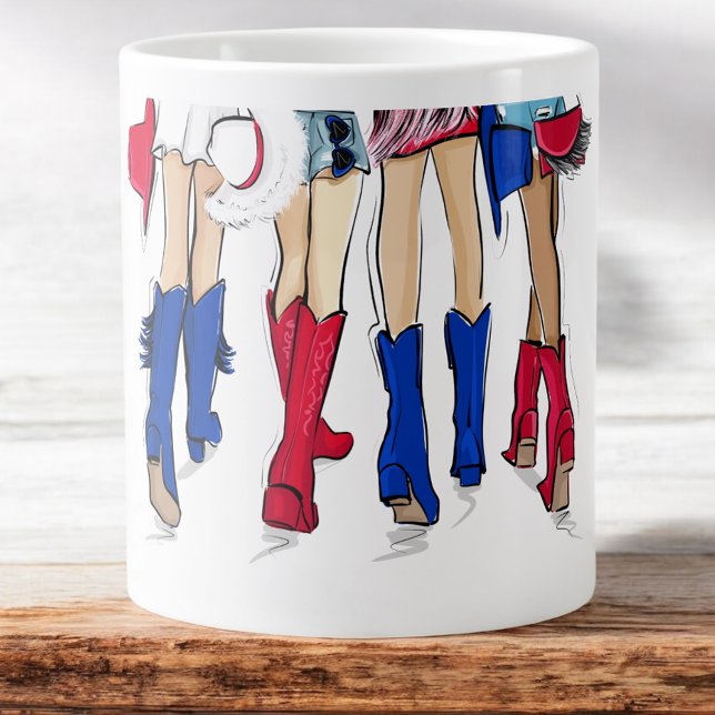 Southern Texas Ladies Fashion Cowboy Boots Name Giant Coffee Mug (Creator Uploaded)
