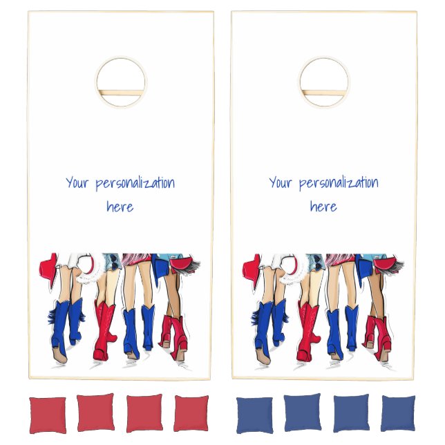 Southern Texas Ladies Fashion Cowboy Boots Name In Cornhole Set (Set)