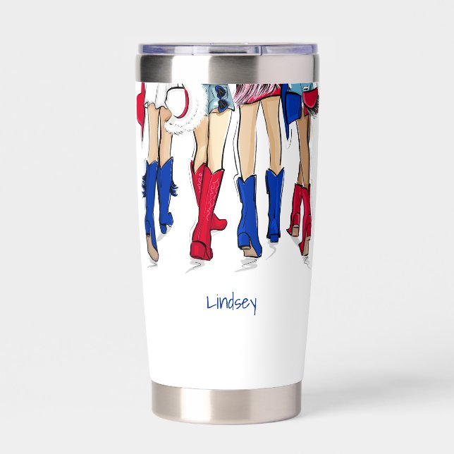 Southern Texas Ladies Fashion Cowboy Boots Name Insulated Tumbler (Front)