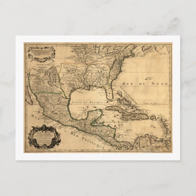 Southern United States and Central America Map Postcard (Front)
