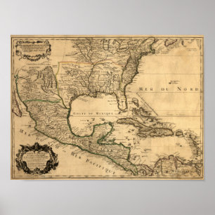 Southern United States and Central America Map Poster