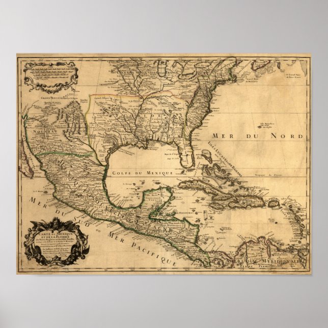Southern United States and Central America Map Poster (Front)