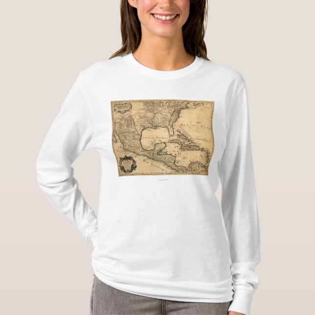 Southern United States and Central America Map T-Shirt (Front)
