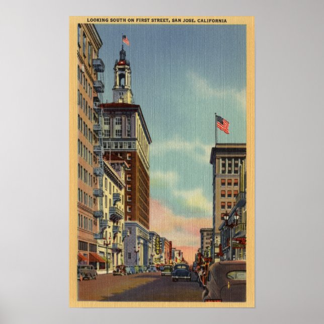 Southern View of First Street Poster (Front)