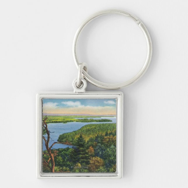 Southern View of Lake from Split Rock Light Keychain (Front)