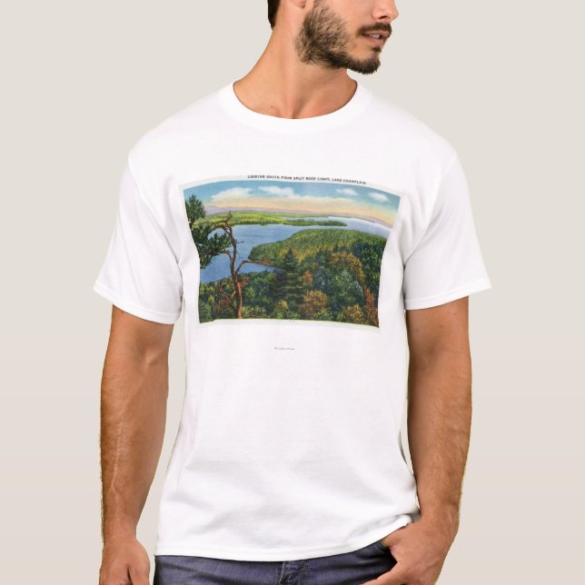 Southern View of Lake from Split Rock Light T-Shirt (Front)