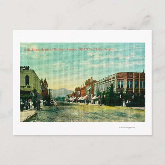 Southern View of Sixth Street from Railroad Postcard (Front)