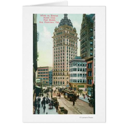 Southern View on Kearny St from Post St Cards (Front)