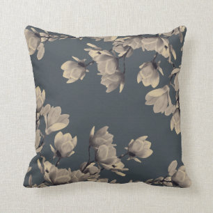 Southern Vintage Magnolias Throw Pillow