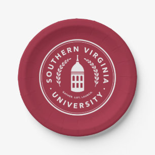 Southern Virginia University Main Hall Tower Seal Paper Plates