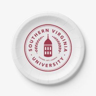 Southern Virginia University Main Hall Tower Seal Paper Plates