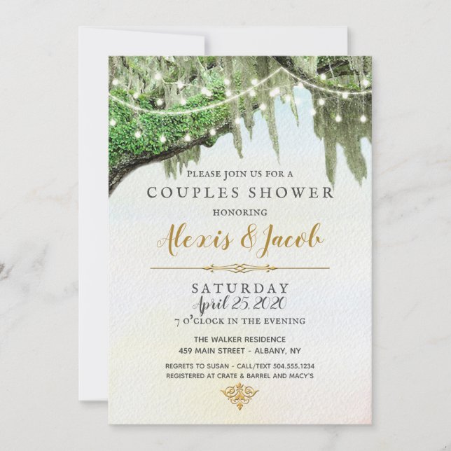 Southern Wedding Invitations, Moss Invitations (Front)