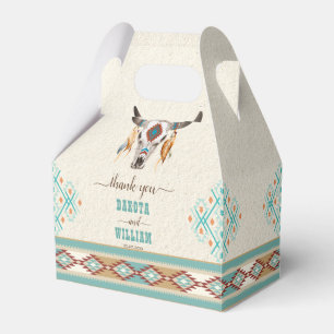 Southern western boho folk patterns wedding favor boxes
