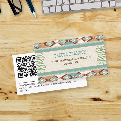 Southern western boho tribal QR Business Card