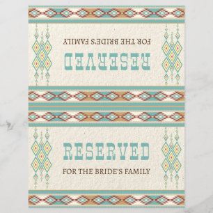 Southern western boho tribal wedding table sign