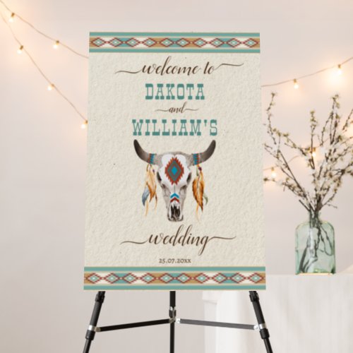 Southern western boho wedding welcome sign