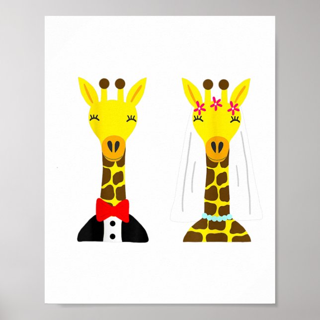 Southerndesigntees Cute Giraffe Bride And Groom _1 Poster (Front)
