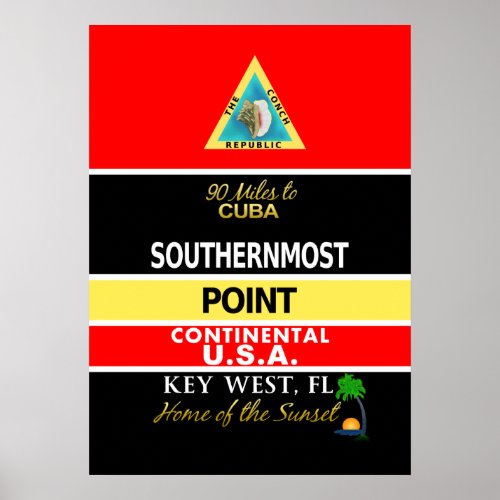 Southernmost Point Buoy Key West Poster