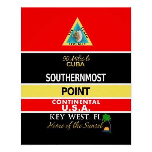 Southernmost Point Buoy Key West Poster