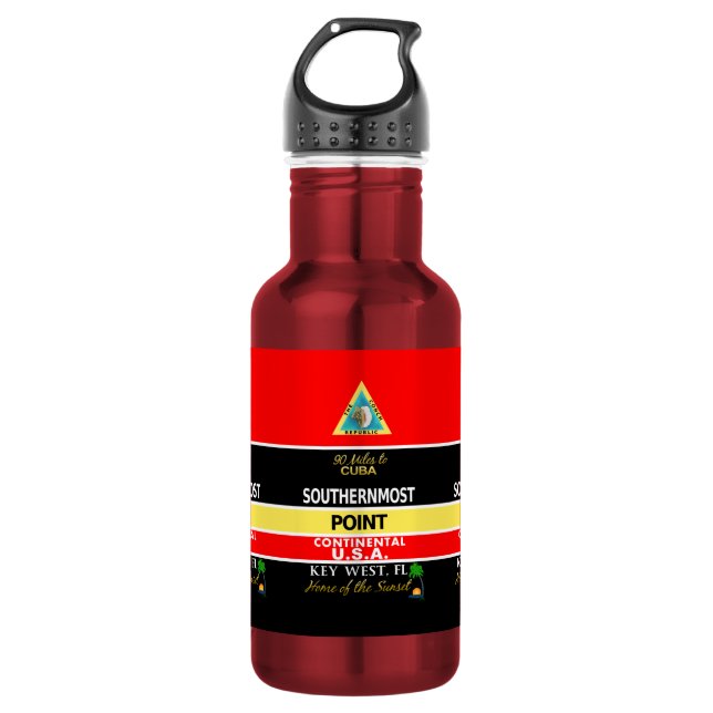 Southernmost Point Buoy Key West Water Bottle (Front)