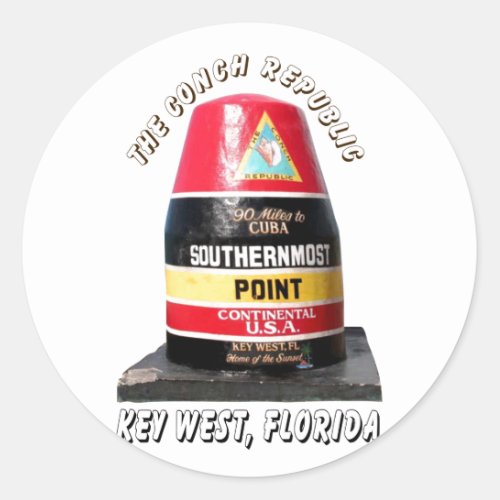 Southernmost Point Classic Round Sticker