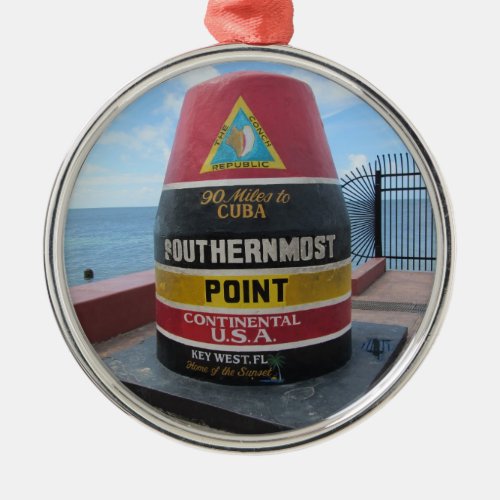 Southernmost point Key West Buoy Metal Ornament