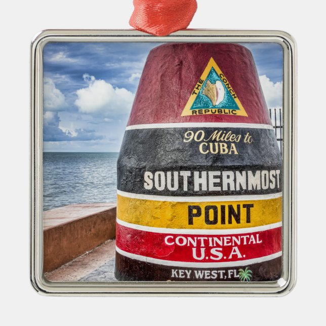 Southernmost Point Key West Metal Ornament (Front)
