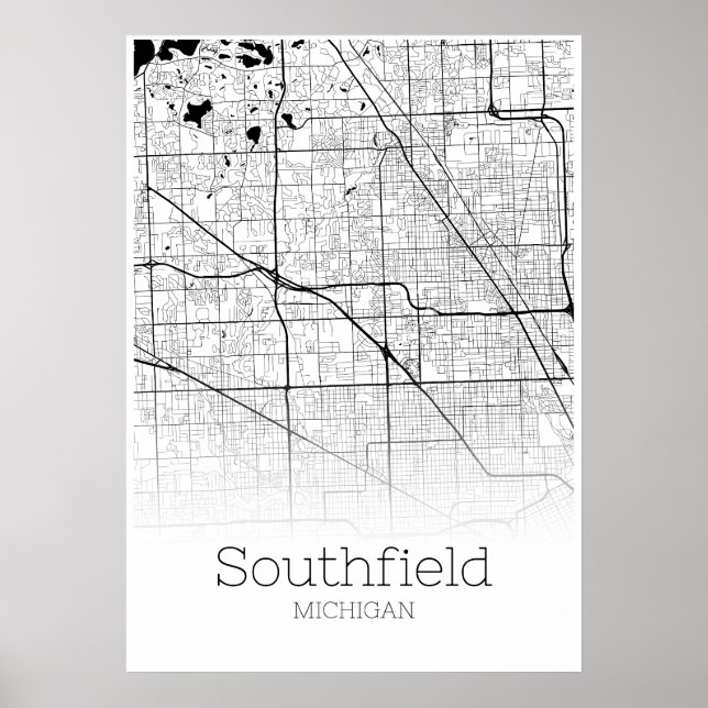 Southfield Map - Michigan - City Map Poster (Front)