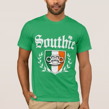 Southie Knuckle Crest T-shirt by RobotFace at Zazzle