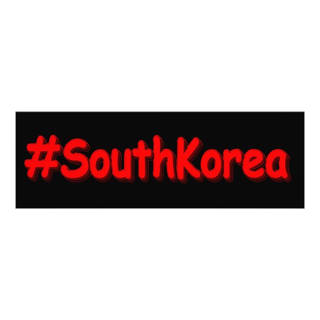 "#SouthKorea" Cute Design. Buy Now Photo Print (Front)