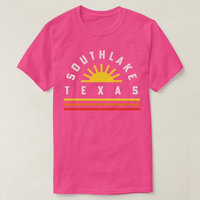 Southlake Texas Retro Vintage Stripes Sunset T-Shirt (Design Front)