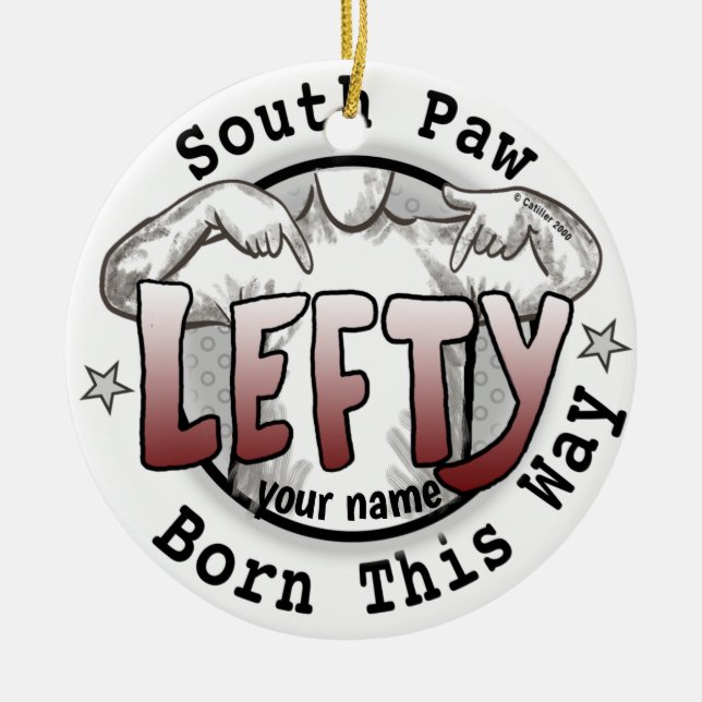 Southpaw Left Handed  ornament (Front)