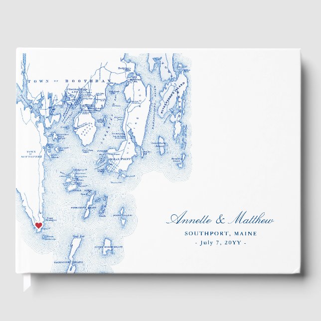 Southport Boothbay Harbor Maine Wedding Guest Book (Front)