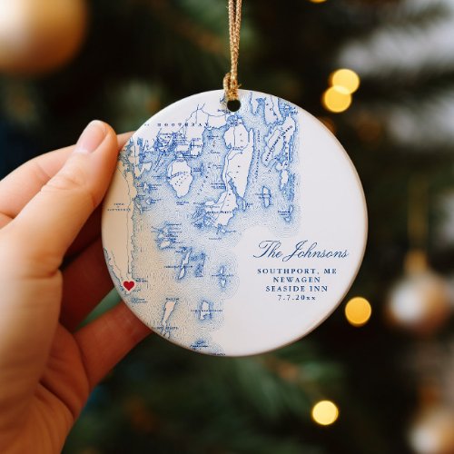 Southport Boothbay Wedding Our First Christmas  Ceramic Ornament