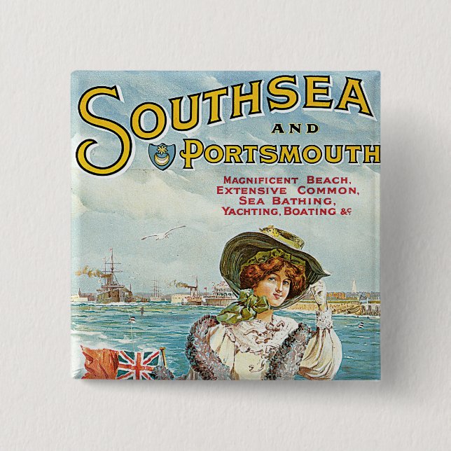 Southsea and Portsmouth Pinback Button (Front)