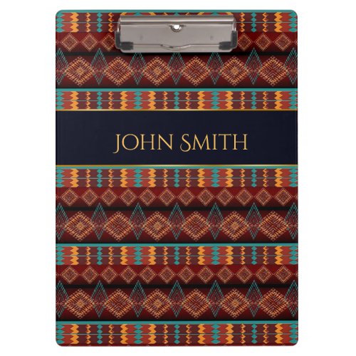 Southvestern ethnic stripes geometric pattern clipboard