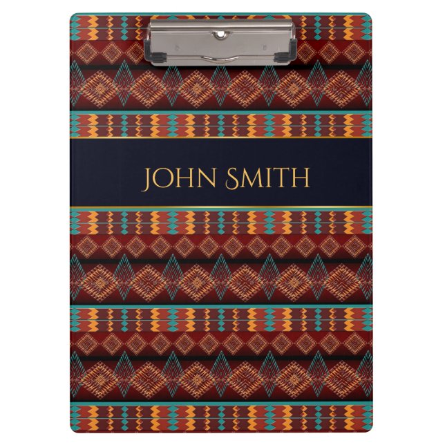Southvestern ethnic stripes geometric pattern. clipboard (Front)