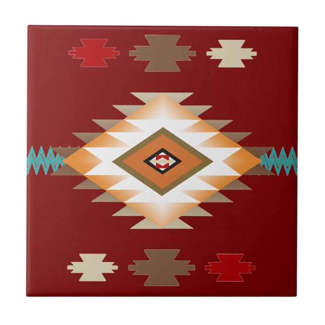 Southwest 2, changeable color ceramic tile (Front)