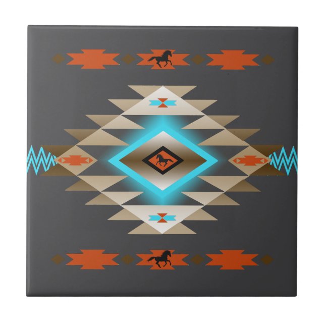 Southwest 3, changeable color ceramic tile (Front)