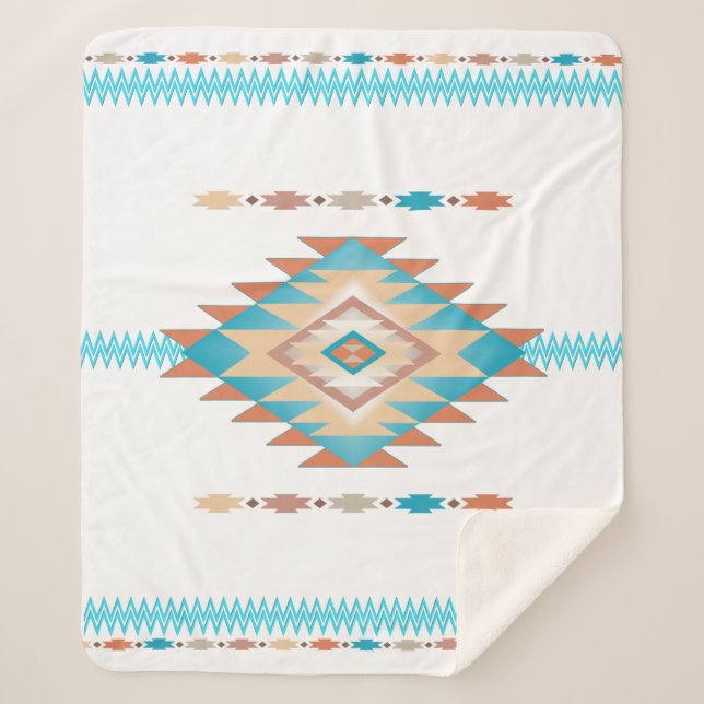 Southwest 4 - changeable colors sherpa blanket (Front)