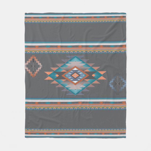 Southwest 6, changeable color fleece blanket (Front)