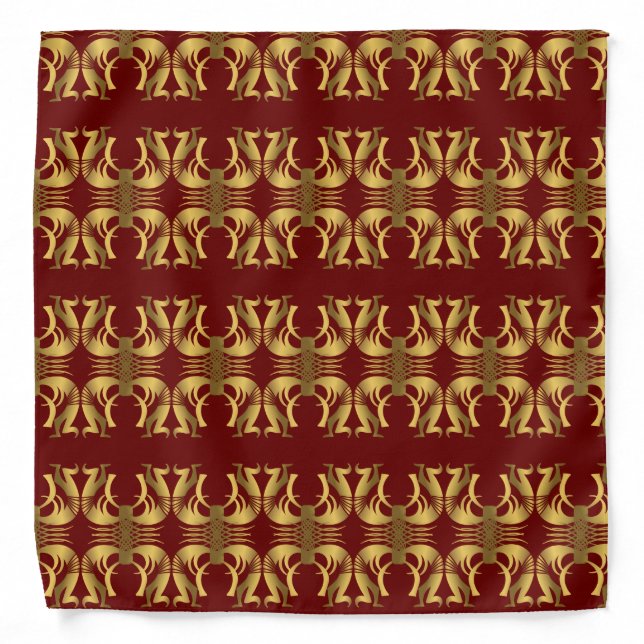 Southwest Abstract Gold Kokopelli Bandana (Front)