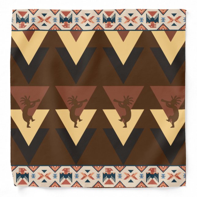 Southwest Abstract Kokopelli Bandana (Front)