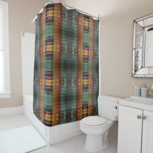 Southwest Abstract Woven Pattern Shower Curtain
