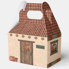 Southwest Adobe and Terracotta Tile House Design Favor Boxes